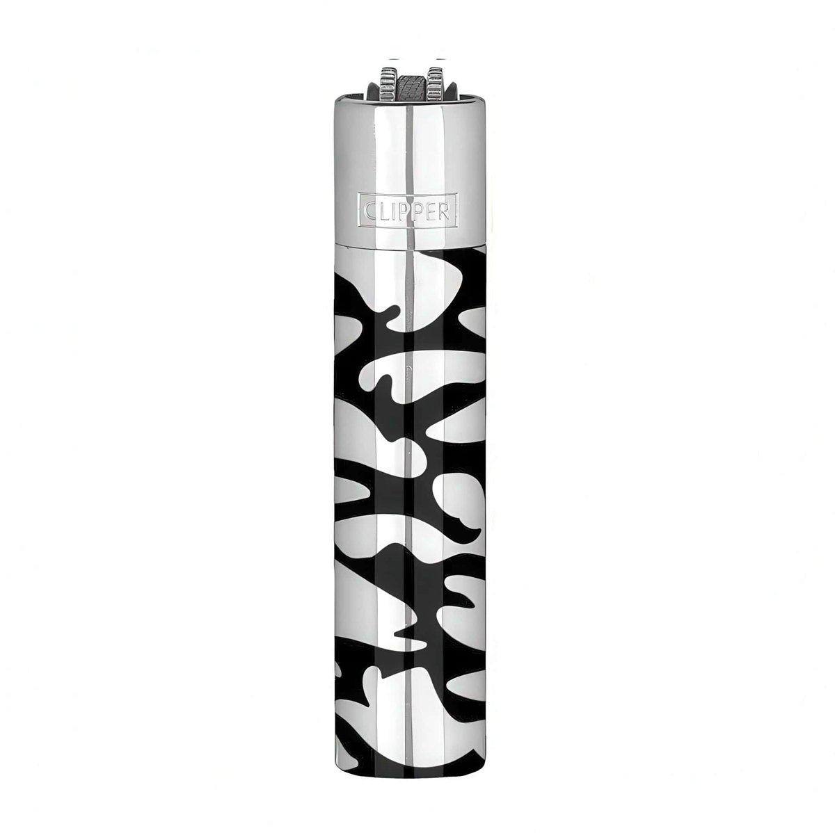 Clipper Large Metal Aanstekers "Camouflage" Silver