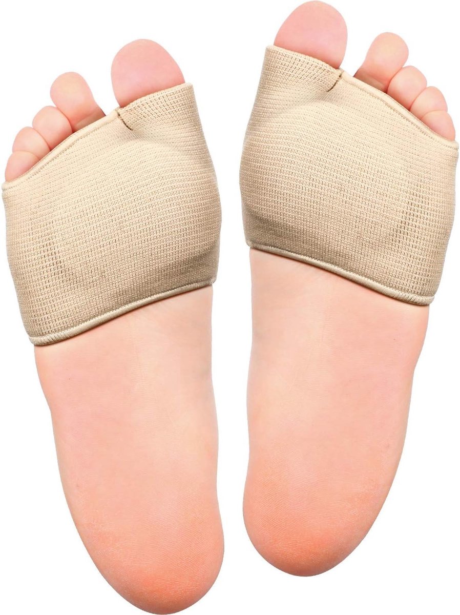 Metatarsale voorvoetkussens met gel - 2 stuks, beige, comfortabele drukverlichting en schokabsorptie