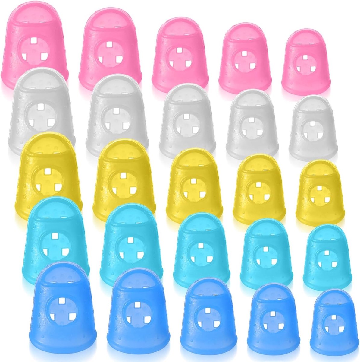 Set van 25 Vingerbeschermers van Siliconen - Ademend, Antislip Vingerhoezen voor Gitaar, Ukulele en Mandoline met Opbergdoos in Diverse Kleuren