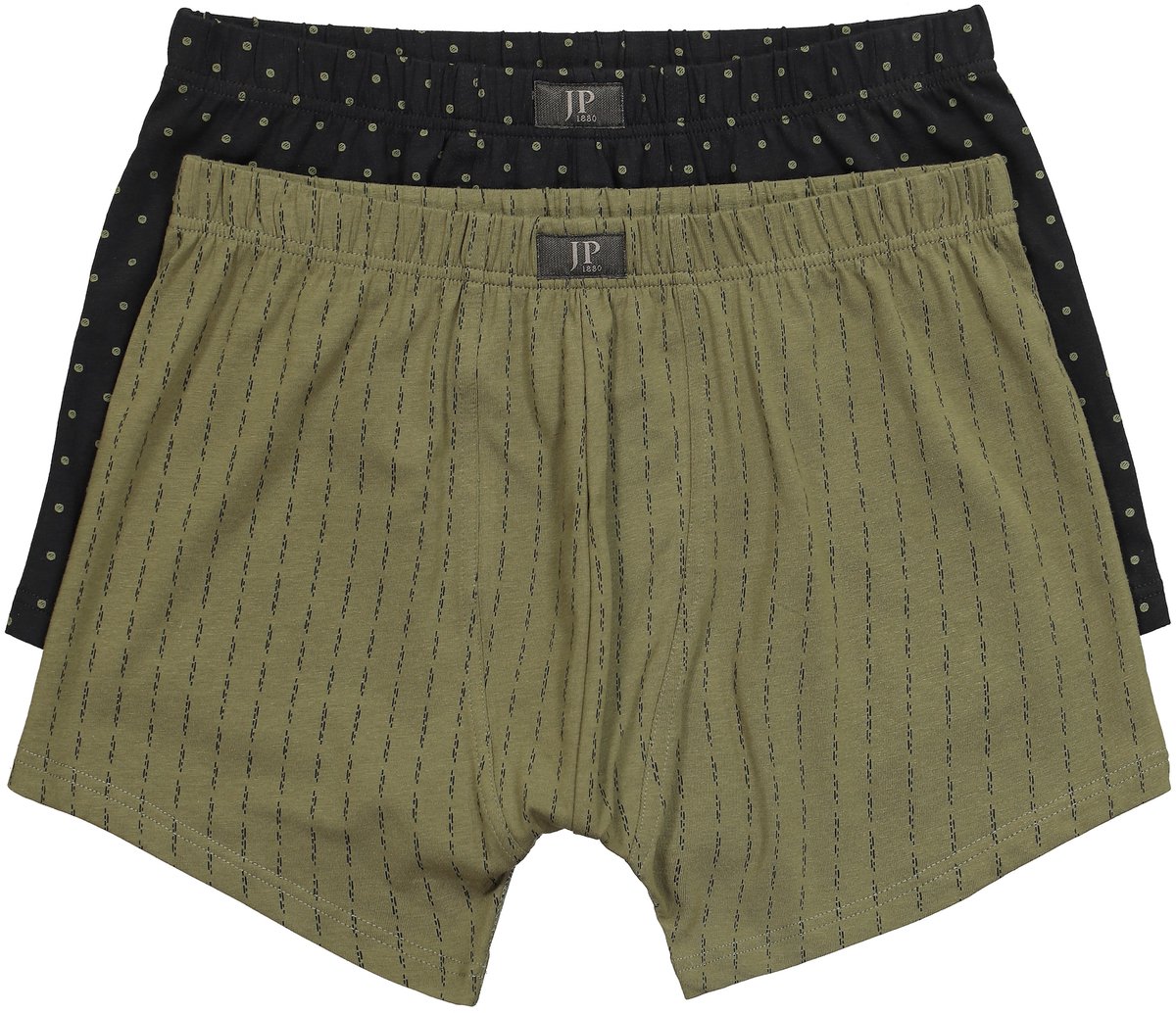 JP 1880 - Heren - Midpants FLEXNAMIC® loungewear OEKO-TEX set van 2 onderbroek - Kakigroen - Maat 7XL