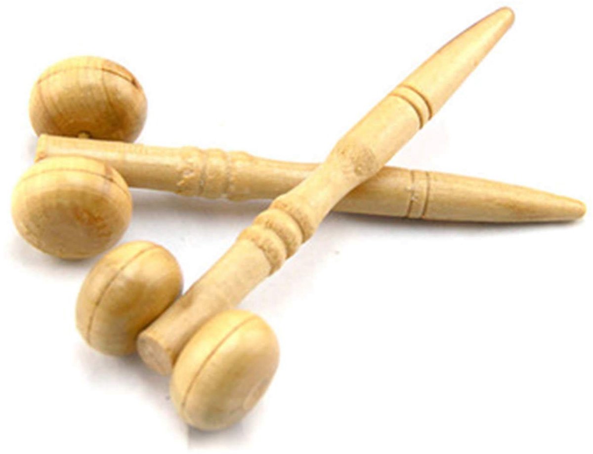 Houten Massage Tool - Handmatige Roller - 2 stuks