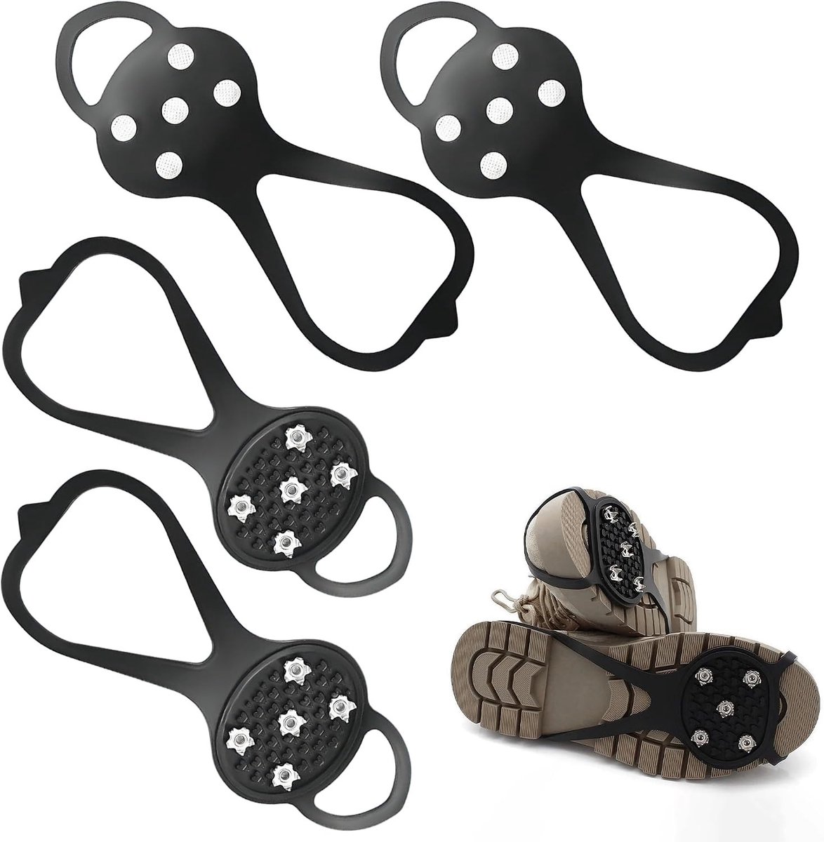 Outdoor stijgijzers van siliconen met sterke grip - Antislip spikes voor wandelen, kamperen en ijzige omstandigheden, ideaal voor extra veiligheid en stabiliteit