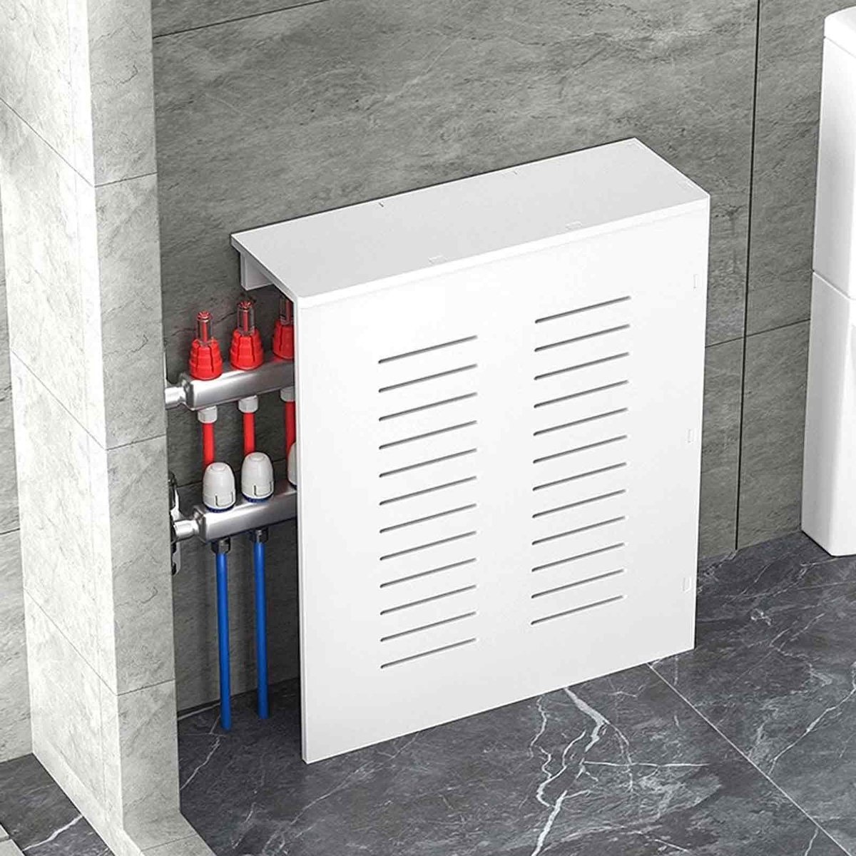 Radiator Ombouw met Ventilatiebladen - PVC - 65x45x10 cm