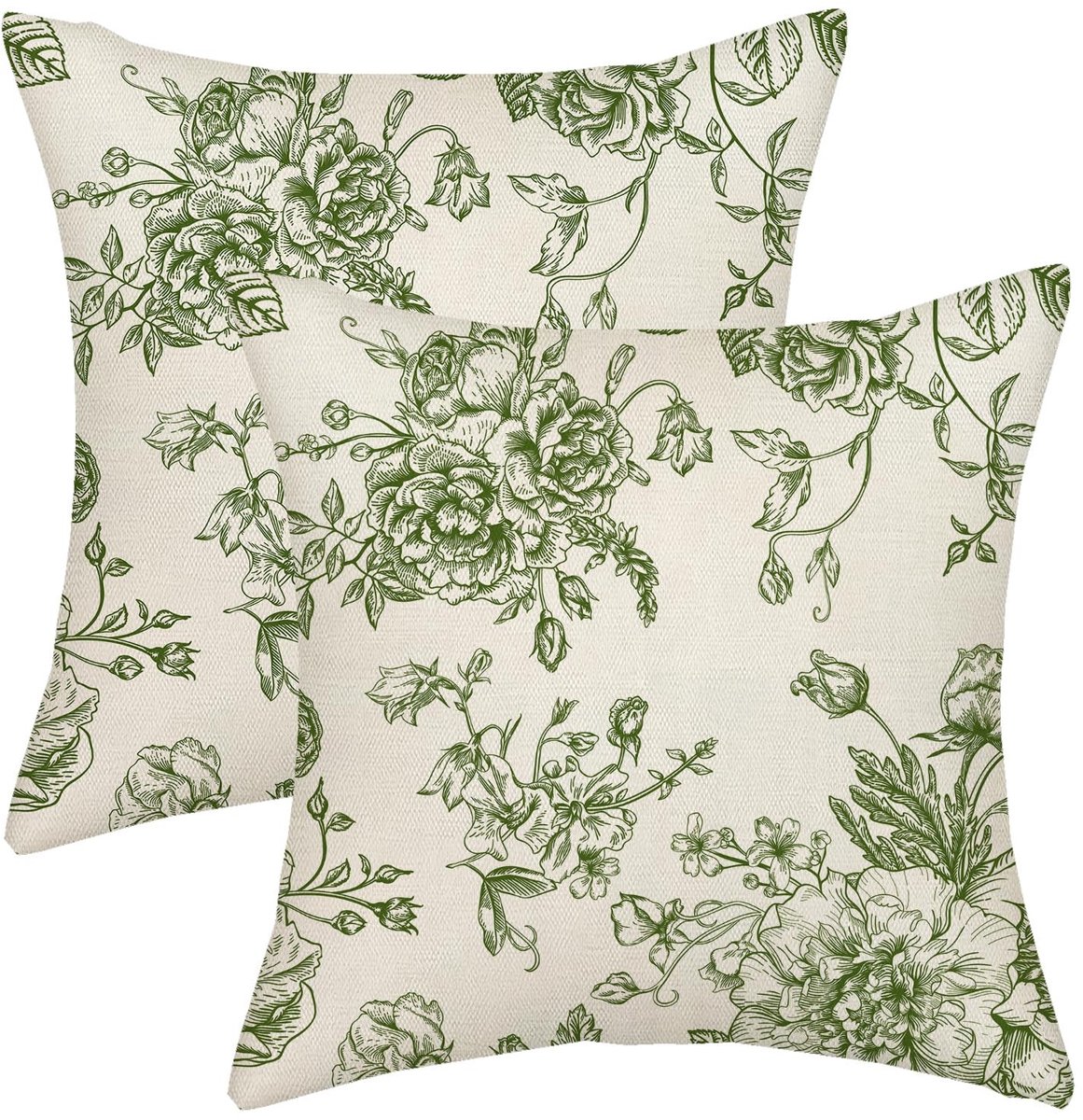 Kussenslopen 18x18cm - Sage Groen Bloemendecor