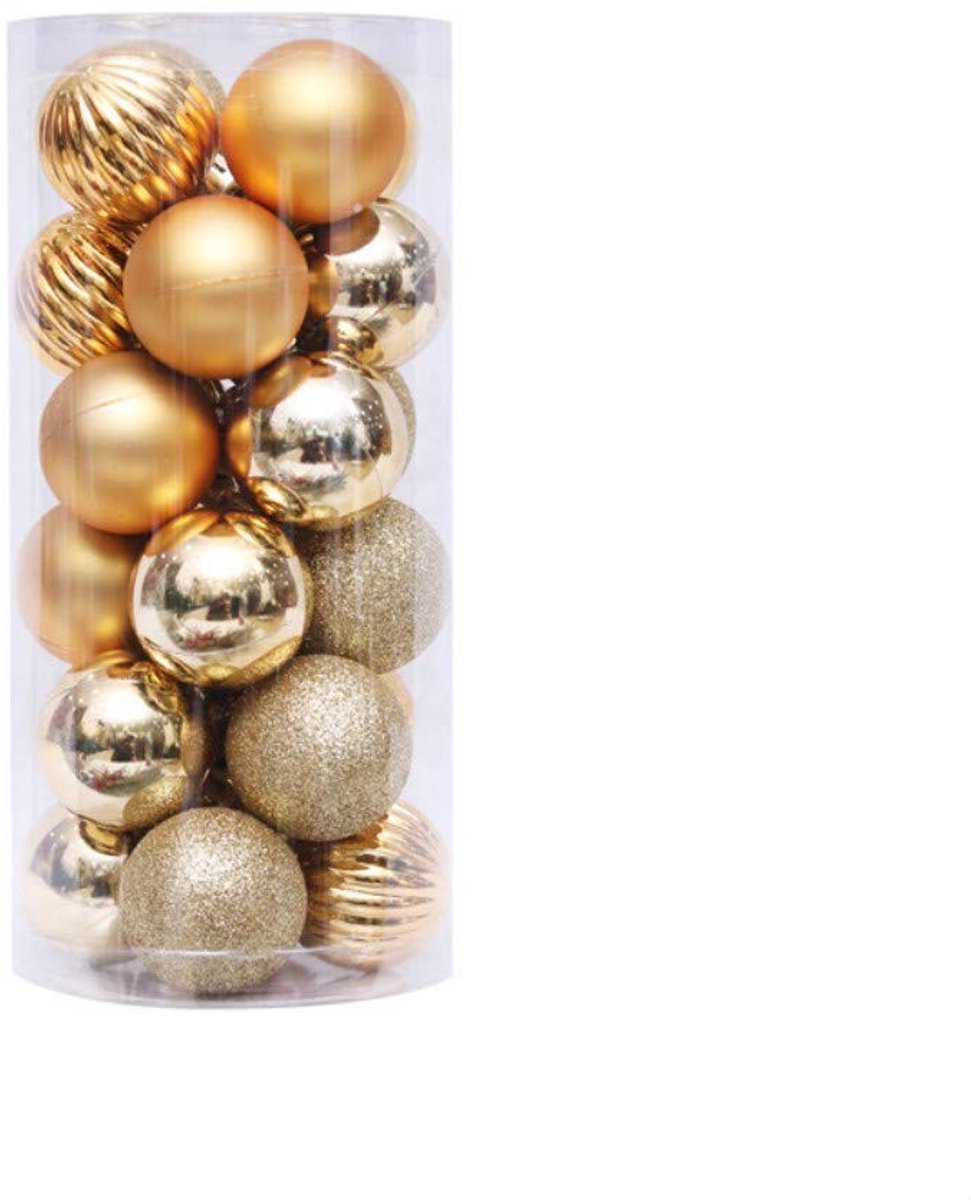 24 Kerstbal Decoraties - Herbruikbare Gouden Versiering
