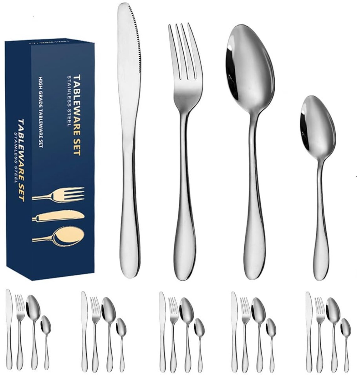 Bestekset 24-Delig - Voor 6 Personen - Roestvrij Staal