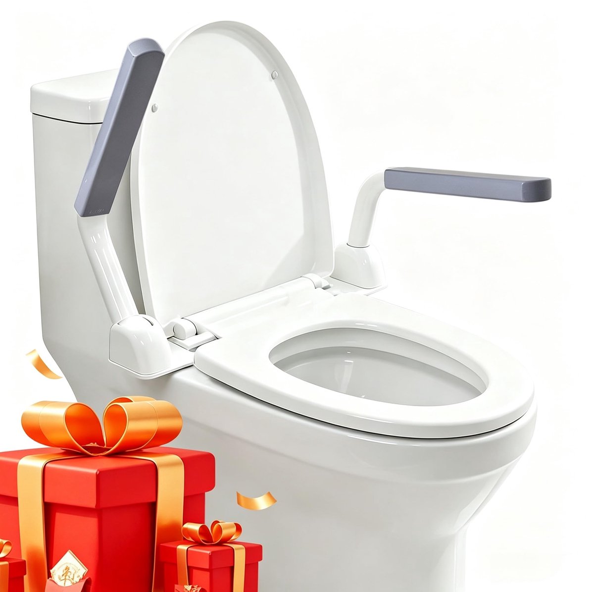 Opklapbare Toiletveiligheidsrails - Wit Veiligheidsframe voor Senioren