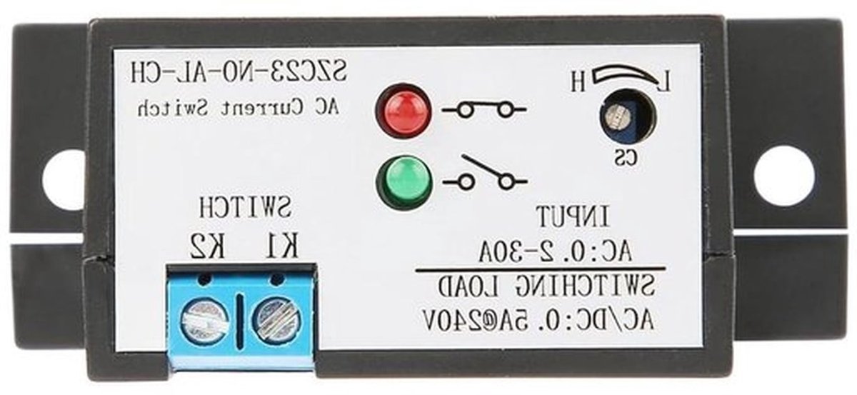 SZC23-NO-AL-CH Huidige Detectieschakelaar - Normaal Open - Instelbaar AC 0,2-30A - IP30 Waterdicht