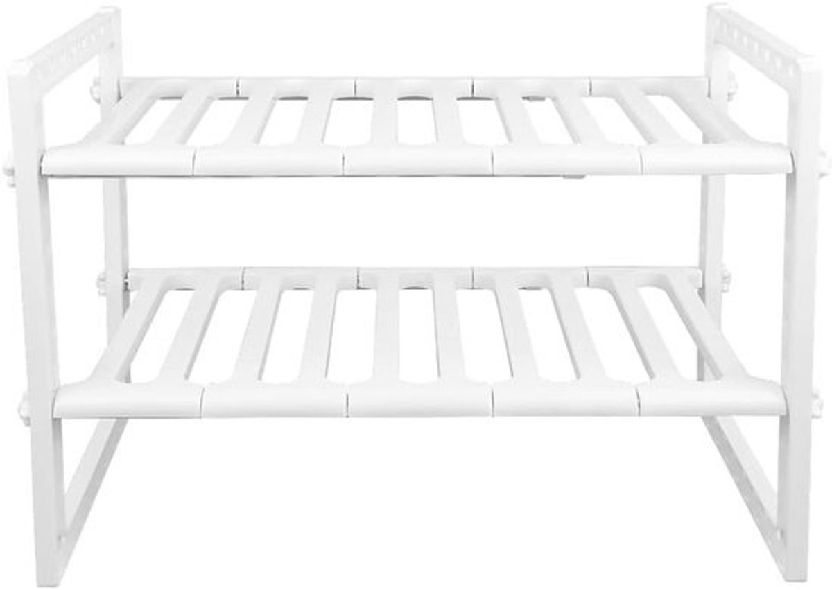 Onderbouw Kast Organizer - Keuken Opberger - Kast Indelen - In Hoogte Verstelbaar - 38-70cm Breed - Wit