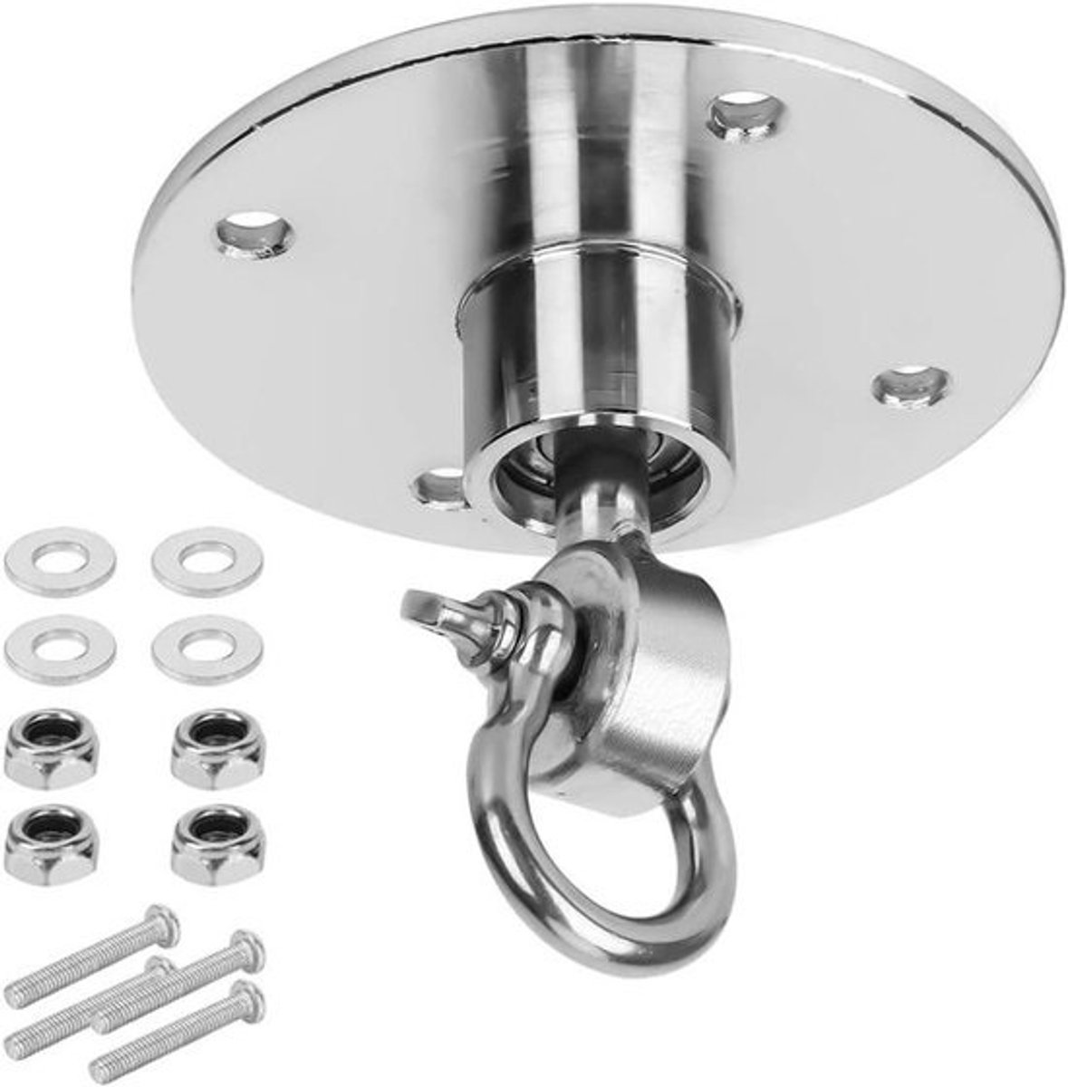 Speed Bag Swivels - Bokszak Beugel - Boksen Trainen - 360° Kogellager - Chassis 9.5 cm - Zilver