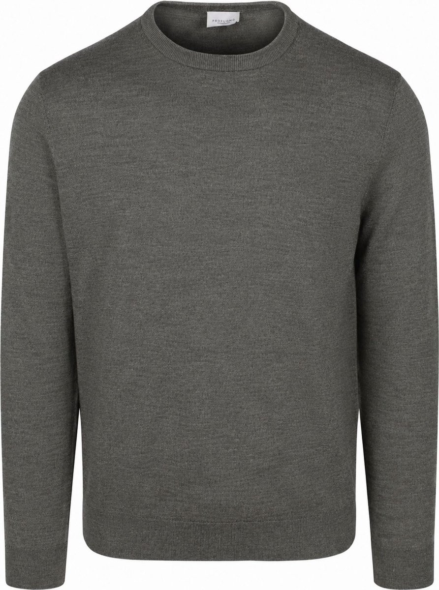 Profuomo Pullover Merinowol Groen - Maat L - Heren