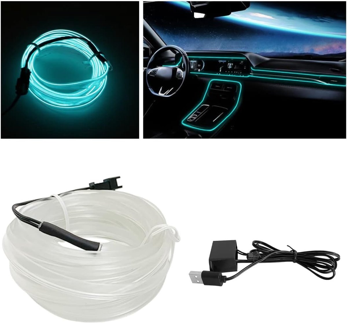 LED Strip Lights voor Auto Interieurverlichting, Ambient Lighting Kits met Fuse Bescherming en Naai-rand Verlichting
