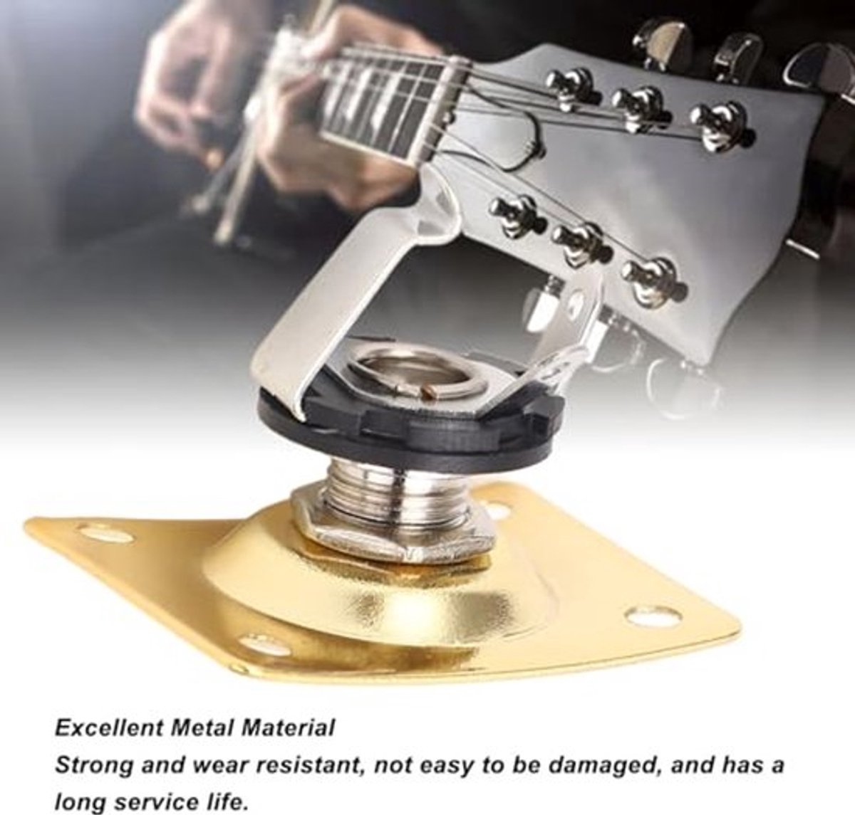 Guitar Output Plate, Vierkante Metalen Gitaar Terminalplaat Jack Pickup Output Ingang Jack met Schroeven voor Telecaster (GOLD)