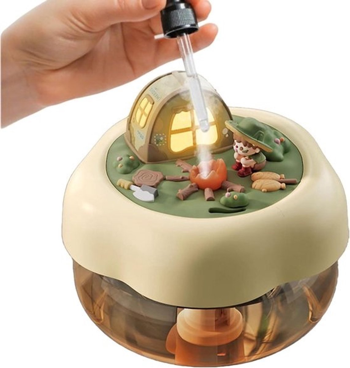Luchtbevochtiger Kamer - Stille Vernevelaar - Droge Lucht Bestrijden - Intelligent Nachtlampje - 400 ml Reservoir - Wit