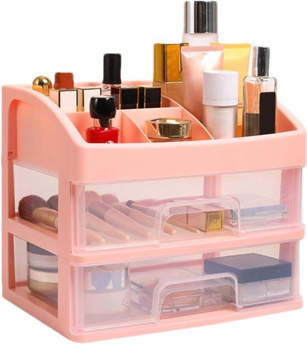 Make-up Opbergorganizer - Cosmetica Vitrine - Badkamer Organiseren - Waterdicht Stofdicht - 235 x 20 x 20 cm - roze