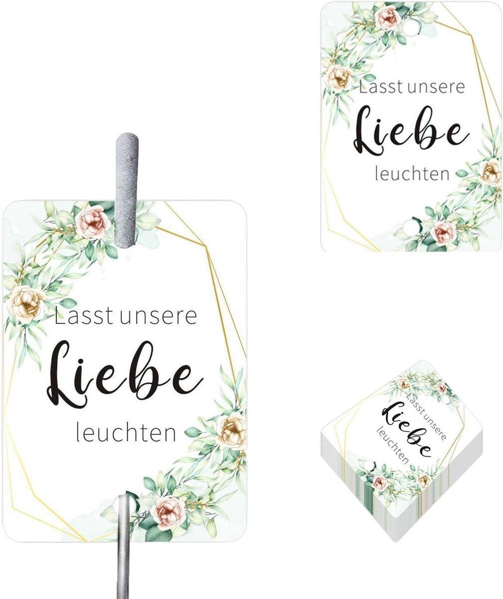 50 stuks unieke kaarslabels voor bruiloften, liefdevolle geschenken, decoratie en kaartjes