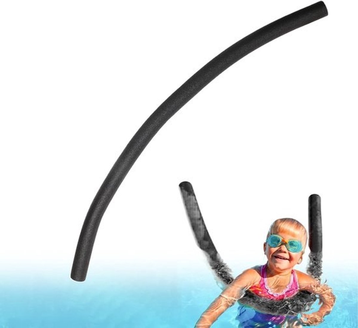 Zwemnoedel Van Schuim - Drijvende Stok Zwembad - Watersport Training - Stabiele Gesloten Cel Structuur - 6.5 cm - Zwart