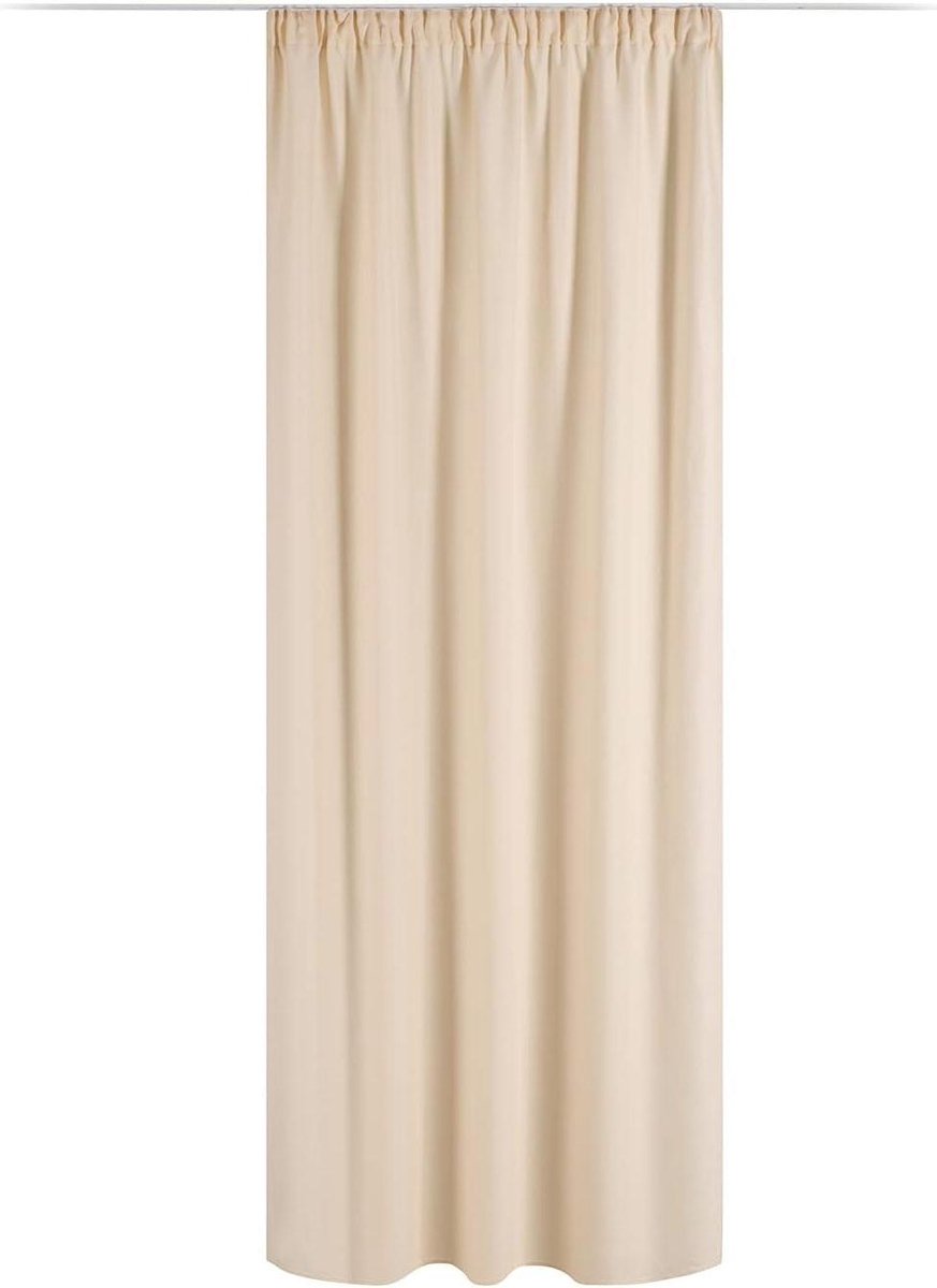 Kant-en-klaar Gordijn - Gordijn met plooiband - Raambekleding - Wasmachinebestendig - 140 x 245 cm - Champagne