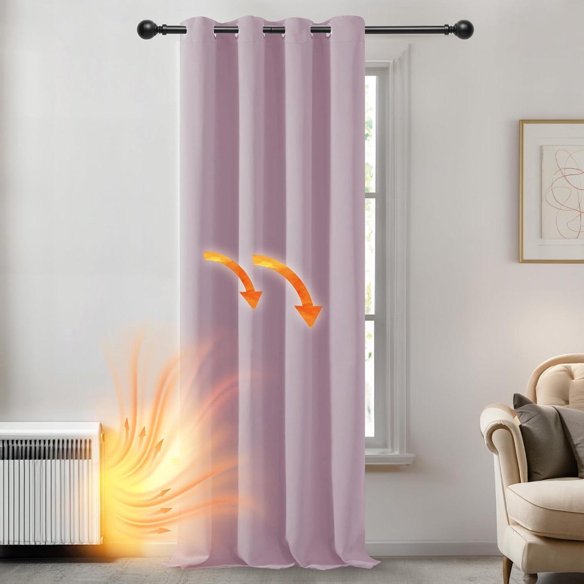 Verduisteringsgordijnen met Ringen - Thermostoffen Gordijnpanelen - Slaapkamer Verduisteren - Drievoudige Weeftechnologie - 140x240 cm - Lichtroze