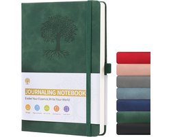 Notitieboek - A5 - Notebook Journal - Hard cover - 80 Grams Papier - 192 Pagina's - leeslint - sluitelastiek - penhouder - voor to-do-lijsten, werknotitieboeken - Groen