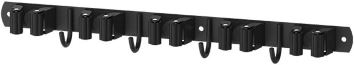 GELLDG 5 Klemmen Wandrek - Gereedschapskisten & Fietsenhouders - 42,5x2,9x3,8cm - Antislip Haken, Versterkte Klemmen, Eenvoudige Montage - Geschikt voor Tuin, Garage en Opslagruimte - RVS