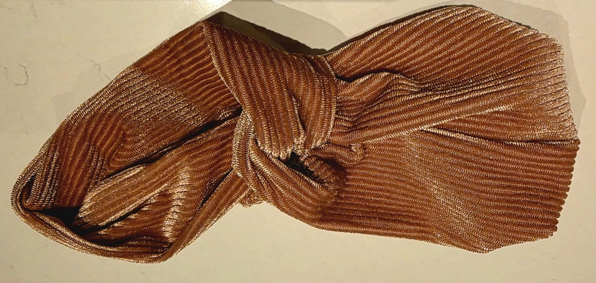 Zenner haarband - bruin taupe met twist - one size - elastische onderzijde - 5cm breed