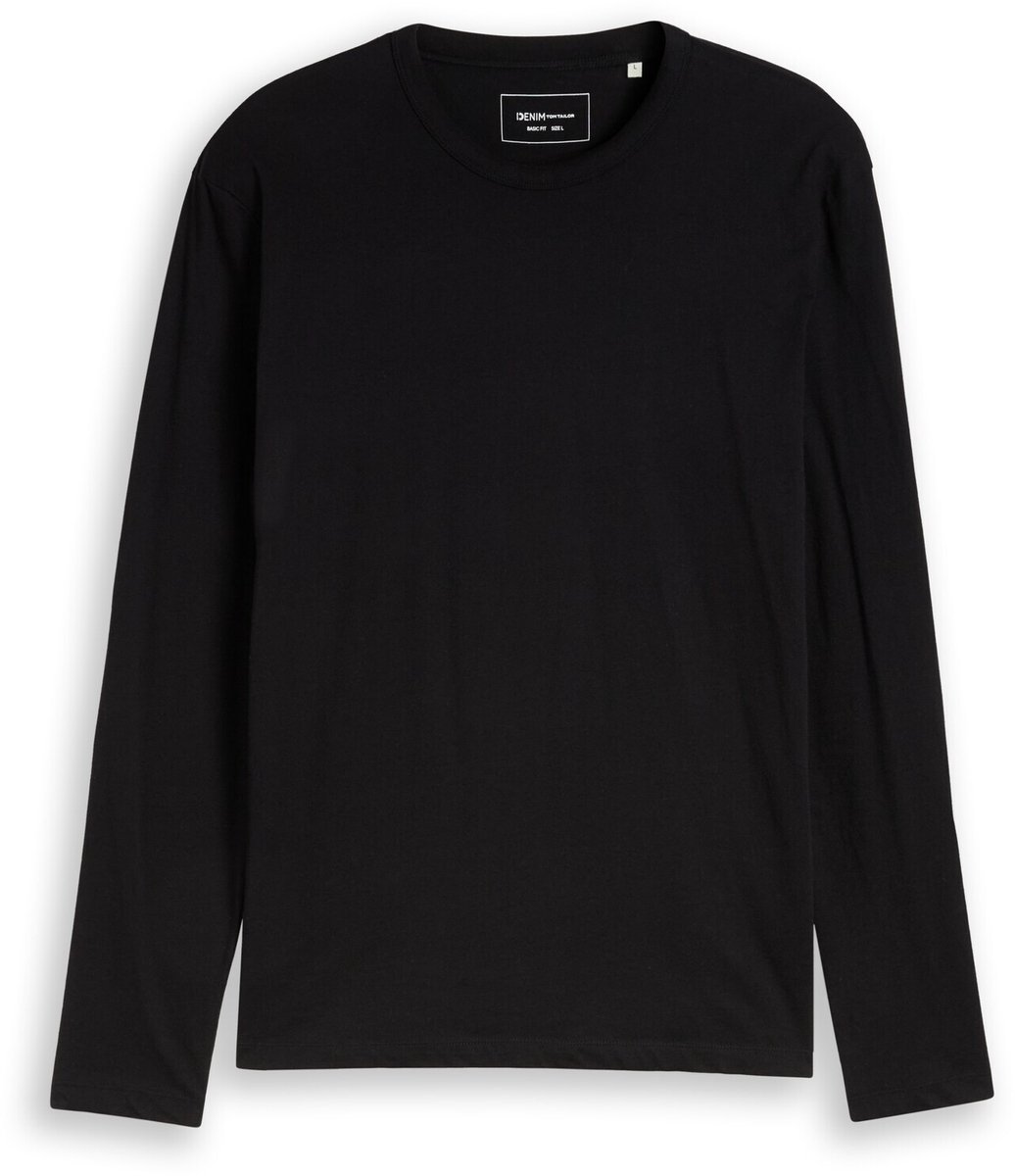 Tom Tailor Denim - Basic katoenen shirt met lange mouwen - Maat XXL - Black