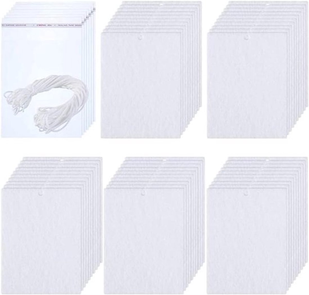 30 stuks luchtverfrissingsvellen - Geurplaatjes voor auto - Hangende vilten luchtverfrisser met elastisch touw en zak voor auto-decor DIY