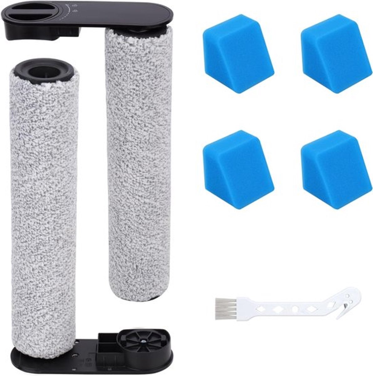 Vervangende Roller Borstel & Sponsfilter Set voor Eureka NEW430BL/JONR ED12 Stofzuiger - 2 Borstels - 4 Sponsfilters - 1 Reinigingsborstel - Reserveonderdeel
