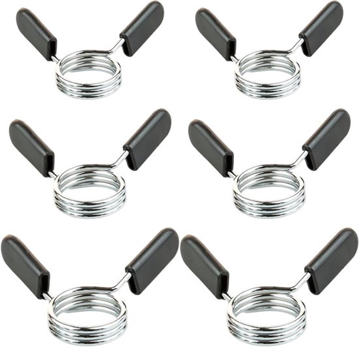 6 stuks halterstangklemmen - haltervergrendelingsclips - veerhalsklemmen - halterclips - halterklemmen - voor veel fitnessapparatuur - gewichtheffen - krachttraining - sportaccessoires enz.