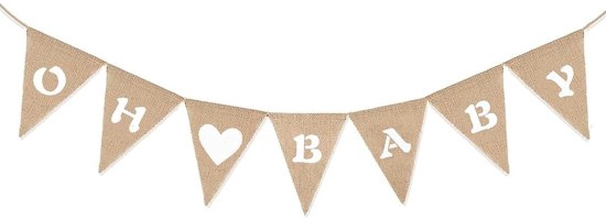Babyshower Decoratie voor Meisjes en Jongens - Oh Baby Slinger - Geslachtsaankondiging - Welkomstfeest - Thuisfeest Decoratie - Neutraal