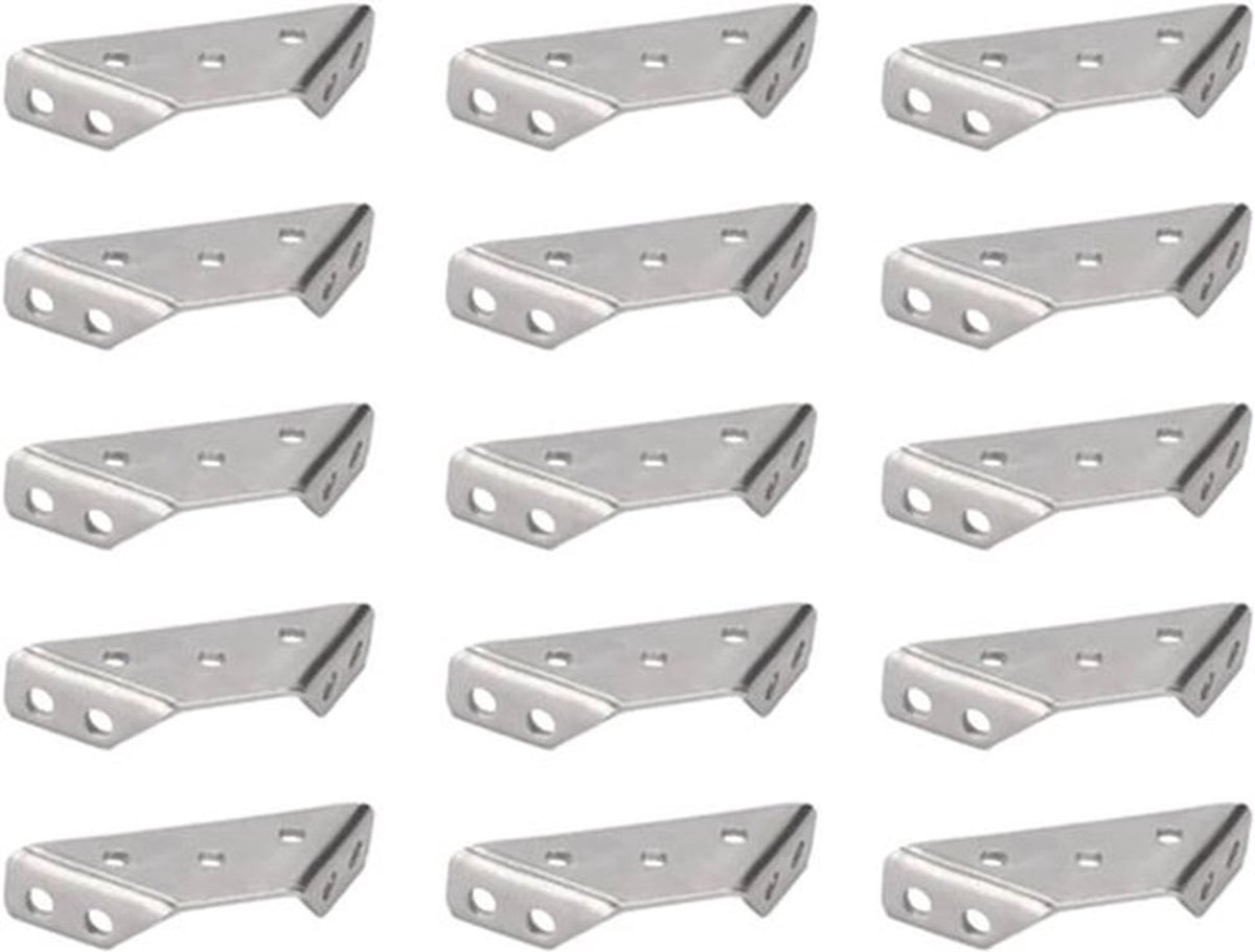 15 Pcs RVS Driehoekige Steunen - Hoekmetaal Hoekconnector - Driehoekvorm - Hoekklem - Metalen Hoek 90 Graden RVS Connector voor Kast - Tafel - Stoel