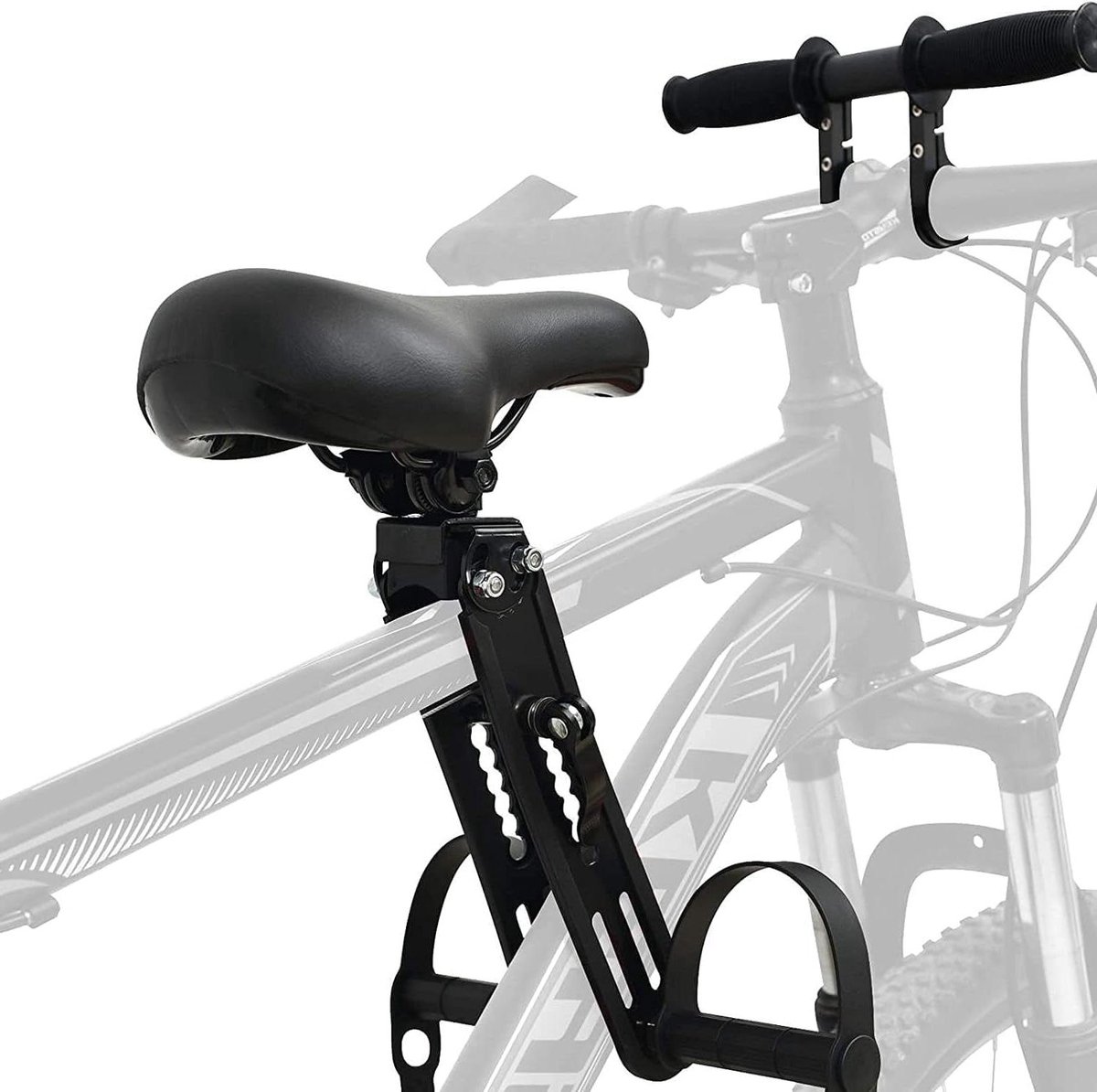 Kinderfietsstoel Voor - Fietsstoel Kind - Samen Fietsen - Frame Bescherming - Tot 48 lbs - Zwart