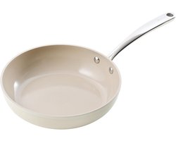 Redchef 24 cm keramische antiaanbaklaag wokpan, 24 cm keramisch gecoate pannen voor alle kookplaten, geschikt voor inductie, ovenbestendig, vaatwasmachinebestendig, PTFE-vrij, PFAS-vrij, PFOA-vrij