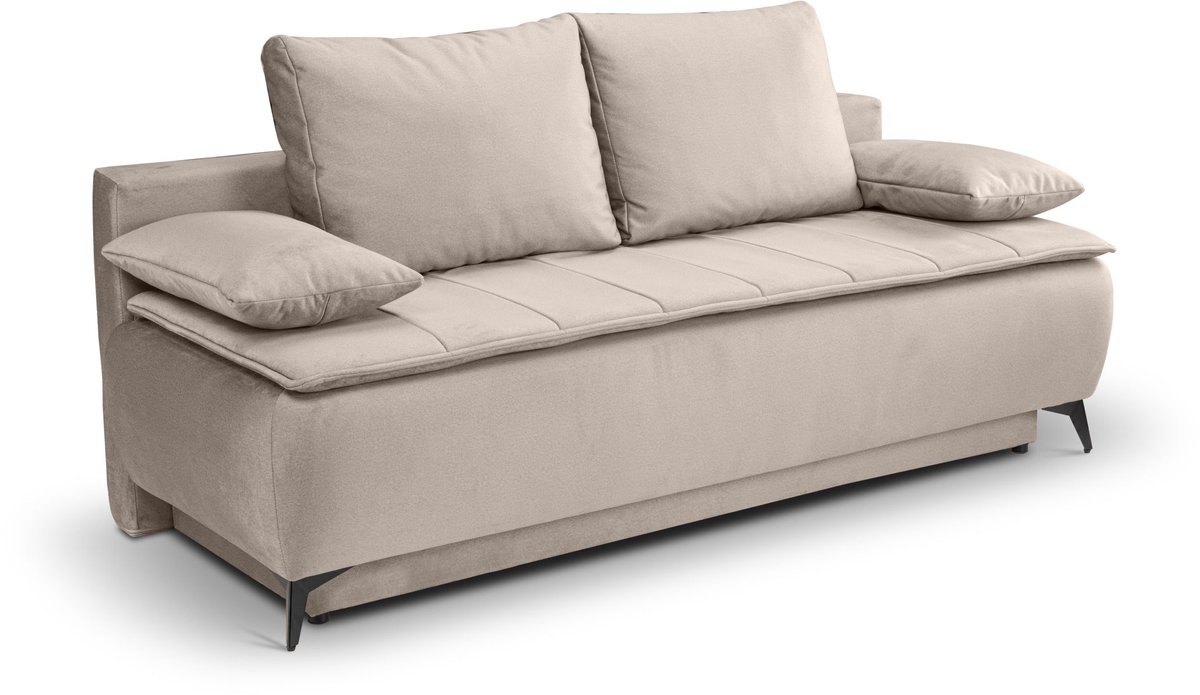 Sendi sofa bed 2 zits beige | Luxe velour sofa bed