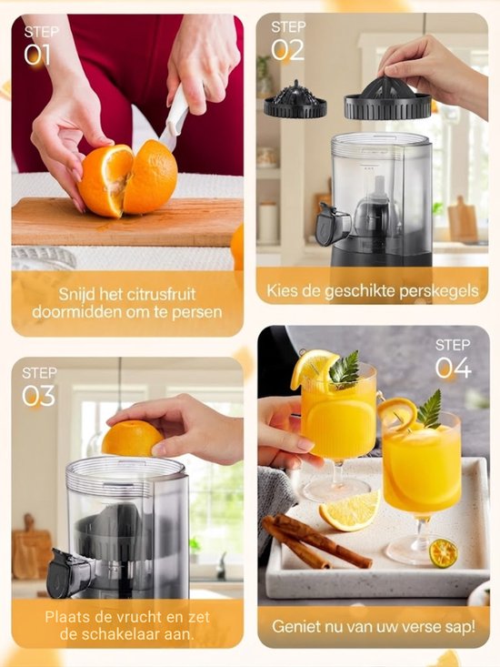 Lìon® Citruspers - 100W - Automatisch - Elektrische Citruspers - Zwart - 14cm x 16 cm x 30cm van Lion — afbeelding 4