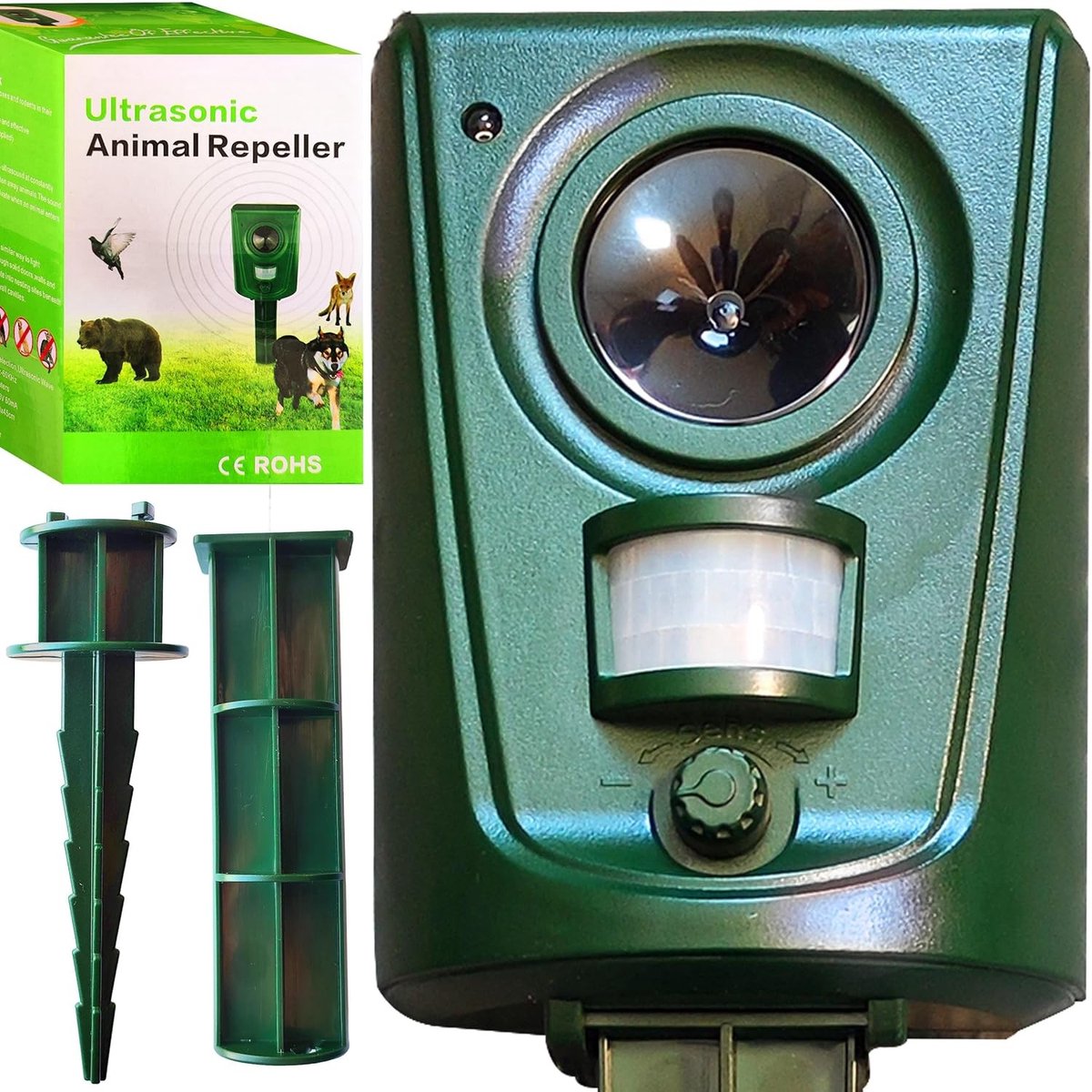 Ultrageluidsafweer - Wit - Dierenverjager - Op Batterijen - Voor Katten en Honden