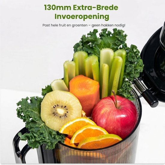 NIVA® Slowjuicer - Juicer voor Groenten en Fruit - Sapcentrifuge - Zwart - 21cm x 20cm x 43cm van Niva — afbeelding 3