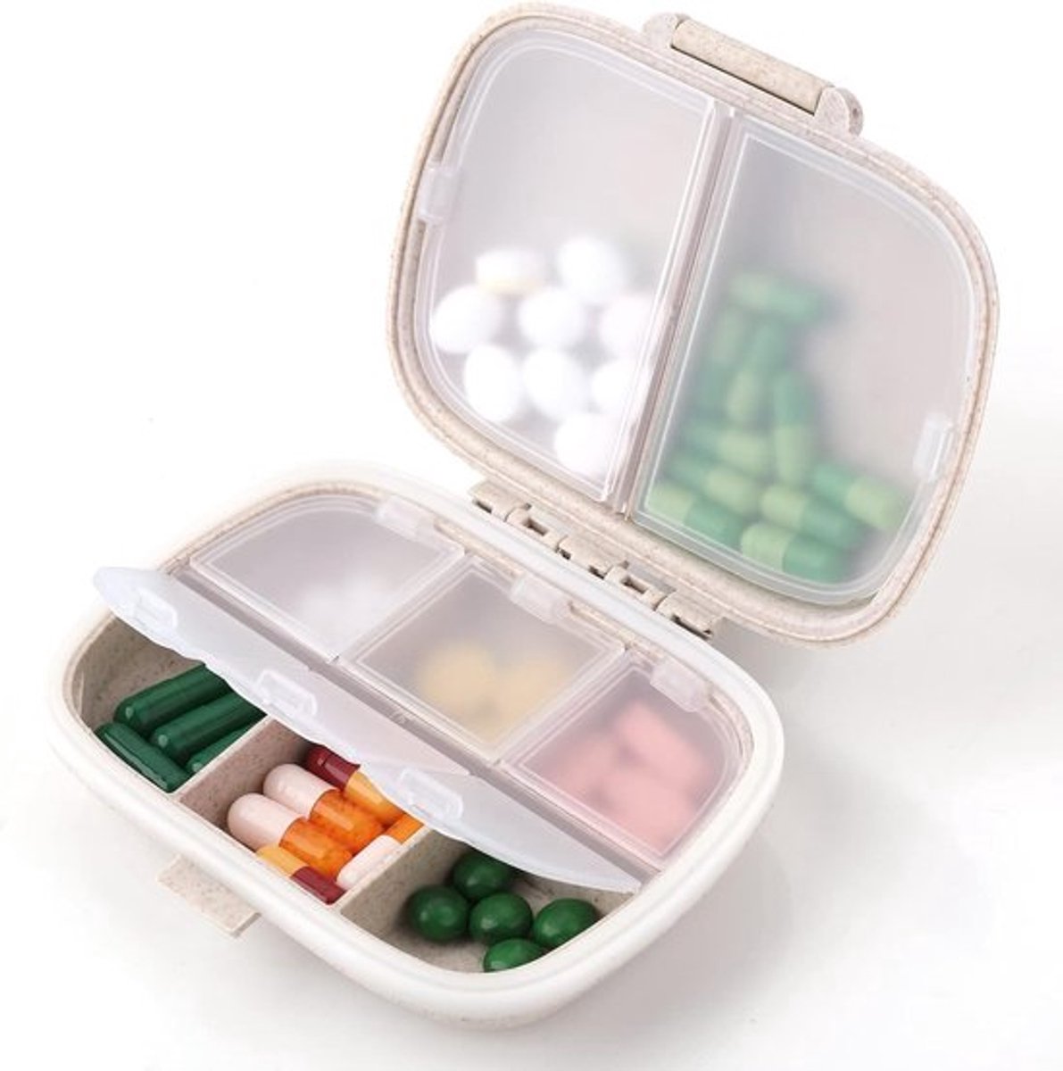 Reisvriendelijke Pillendoos voor 7 Dagen, Compacte Organizer voor Vitaminen en Medicijnen, Ideaal voor Dagelijks Gebruik en Persoonlijke Opslag