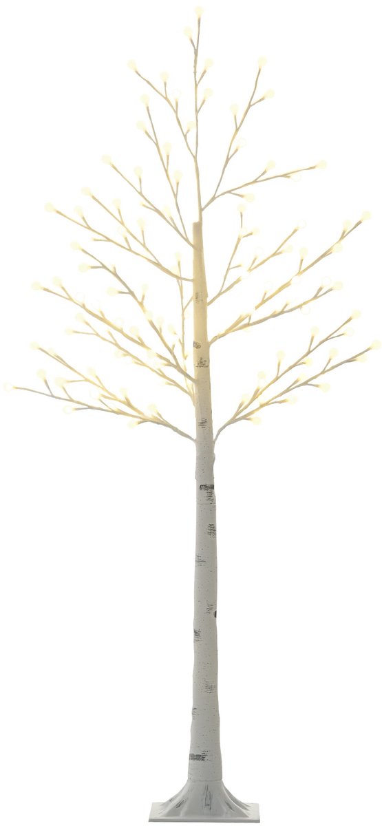 HOMCOM Verlichte Boom Kunststof 20L x 20B x 150H cm Wit