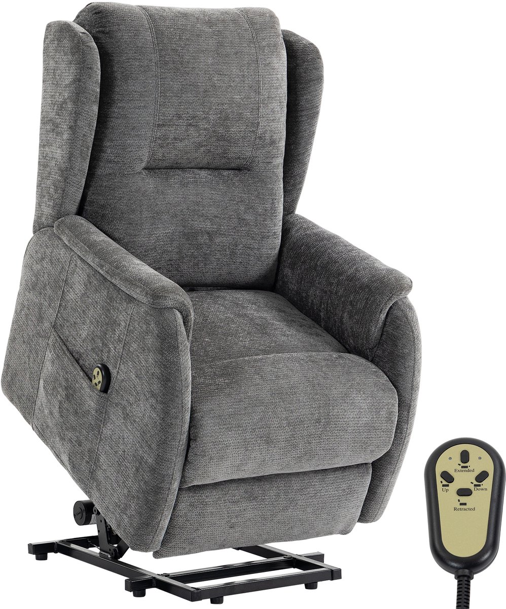 HOMCOM Multi-functional Power Lift Chair-Polyester-89L x 76B x 103H cm-Dunkelgrau