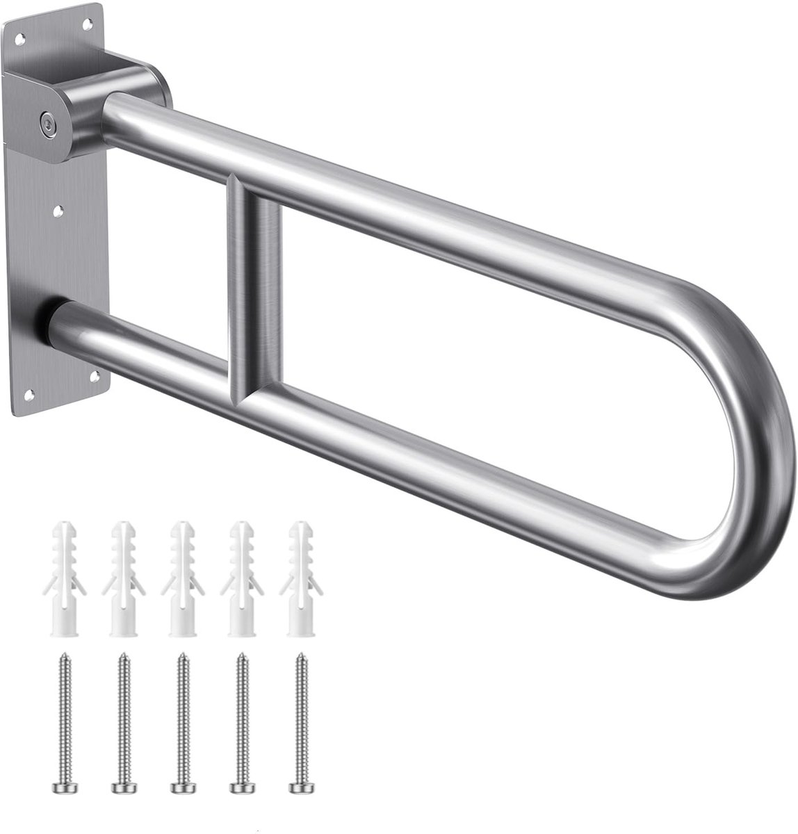 Solidchoice - Vouwbare Toiletsteun van RVS 60 cm