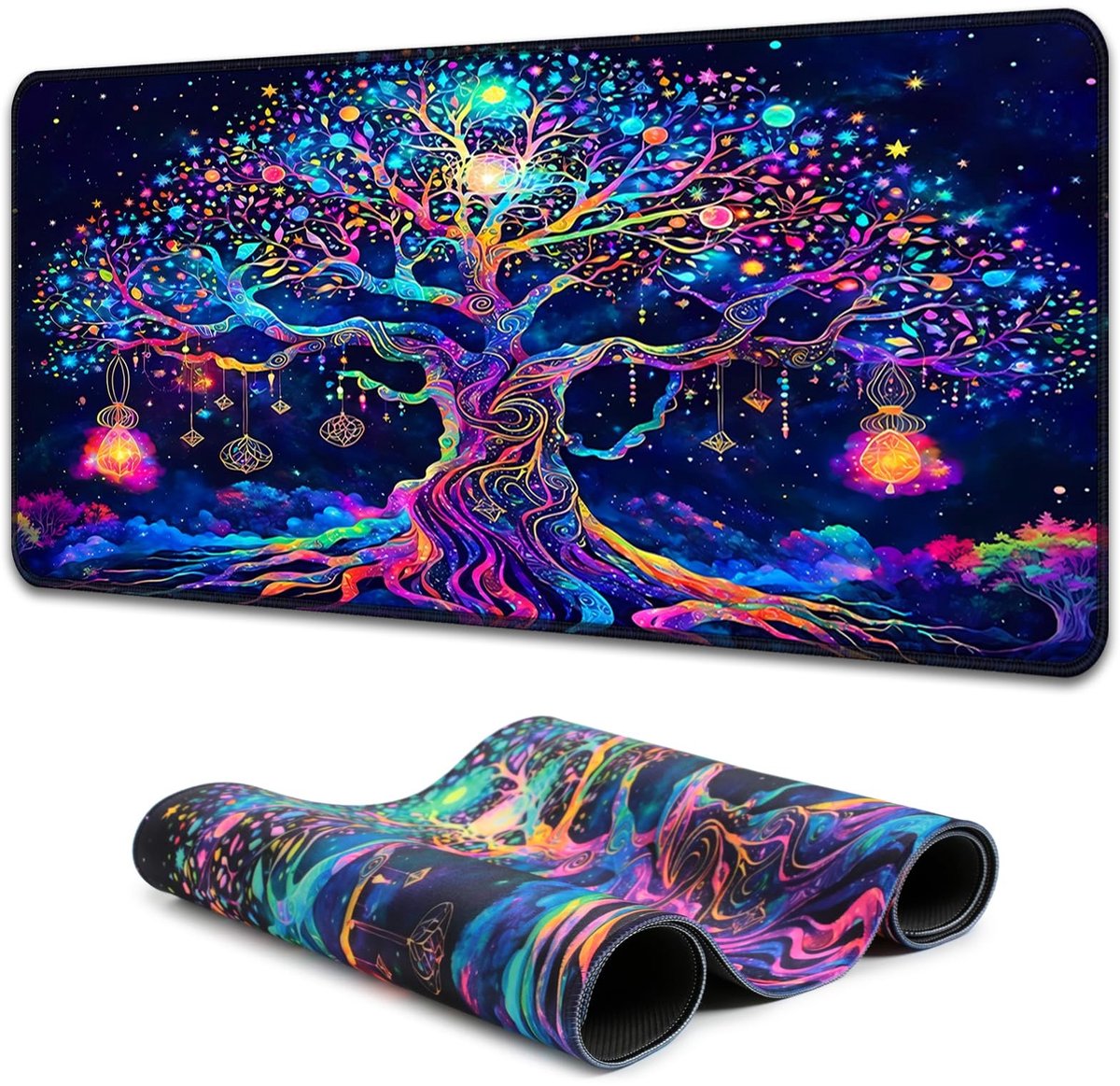 Solidchoice - Kleurvolle Tree of Life Muismat 800 x 300 mm met Antislip Ondergrond