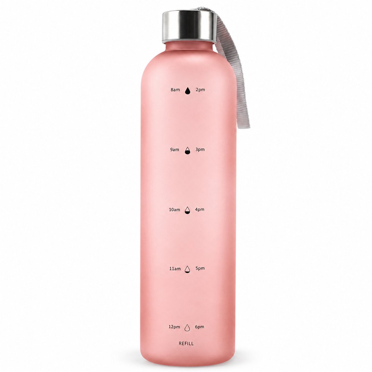 VHV - Waterfles 1L- Maatverdeling - Drinkfles - voor dames - Herbruikbare Waterflessen van Tritan - BPA - vrije Lekvrije Sportfles voor Koolzuur en Gym - Roze
