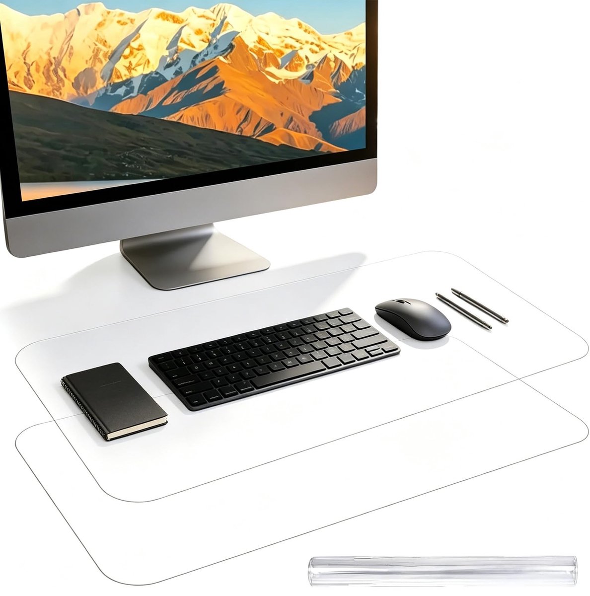 Solidchoice - Transparante Bureauonderlegger, 80 x 40 cm, Antislip