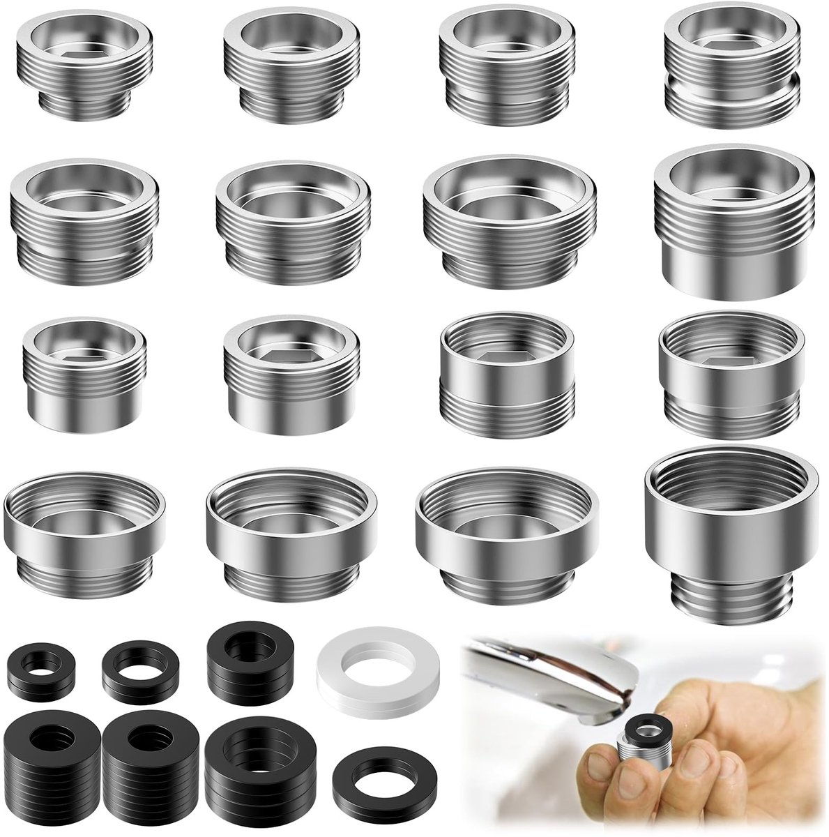 Solidchoice - 16 Stuks Waterkraan Adapter Set met Draad