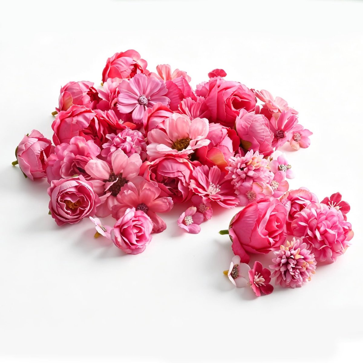 Solidchoice - Set van 50 Roze Kunstbloemhoofden voor Decoratie