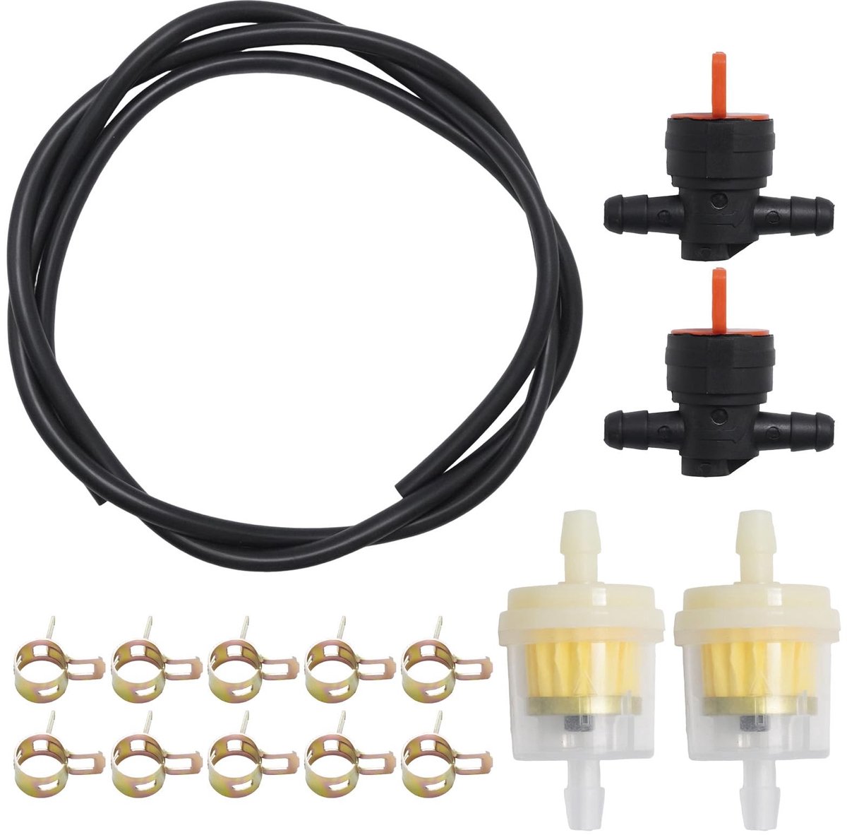 Solidchoice - 15 Delige Brandstofslangenset met Klemmen en Filters