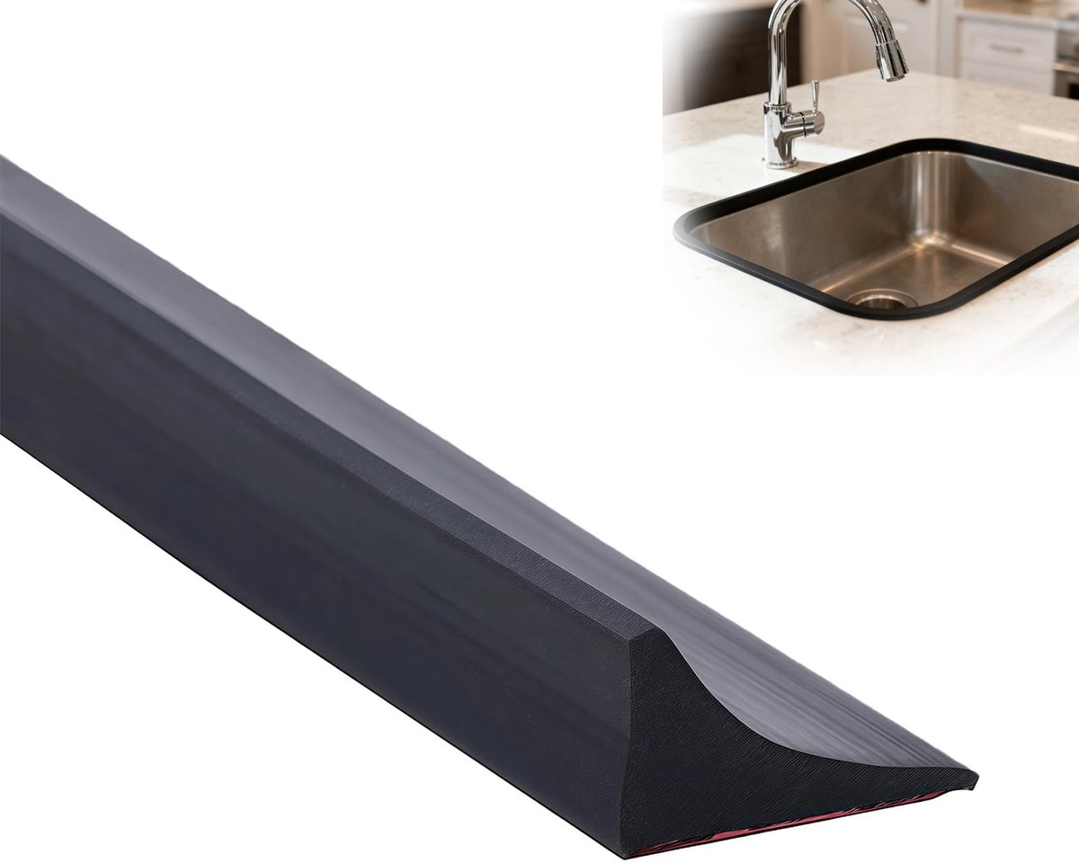 Solidchoice - Waterdichte Douche Strip van 1m (Zwart)