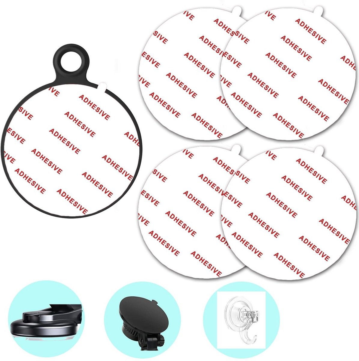 Solidchoice - 4 Stuks Hoge Sterkte Zelfklevende Pads voor Suction Cup